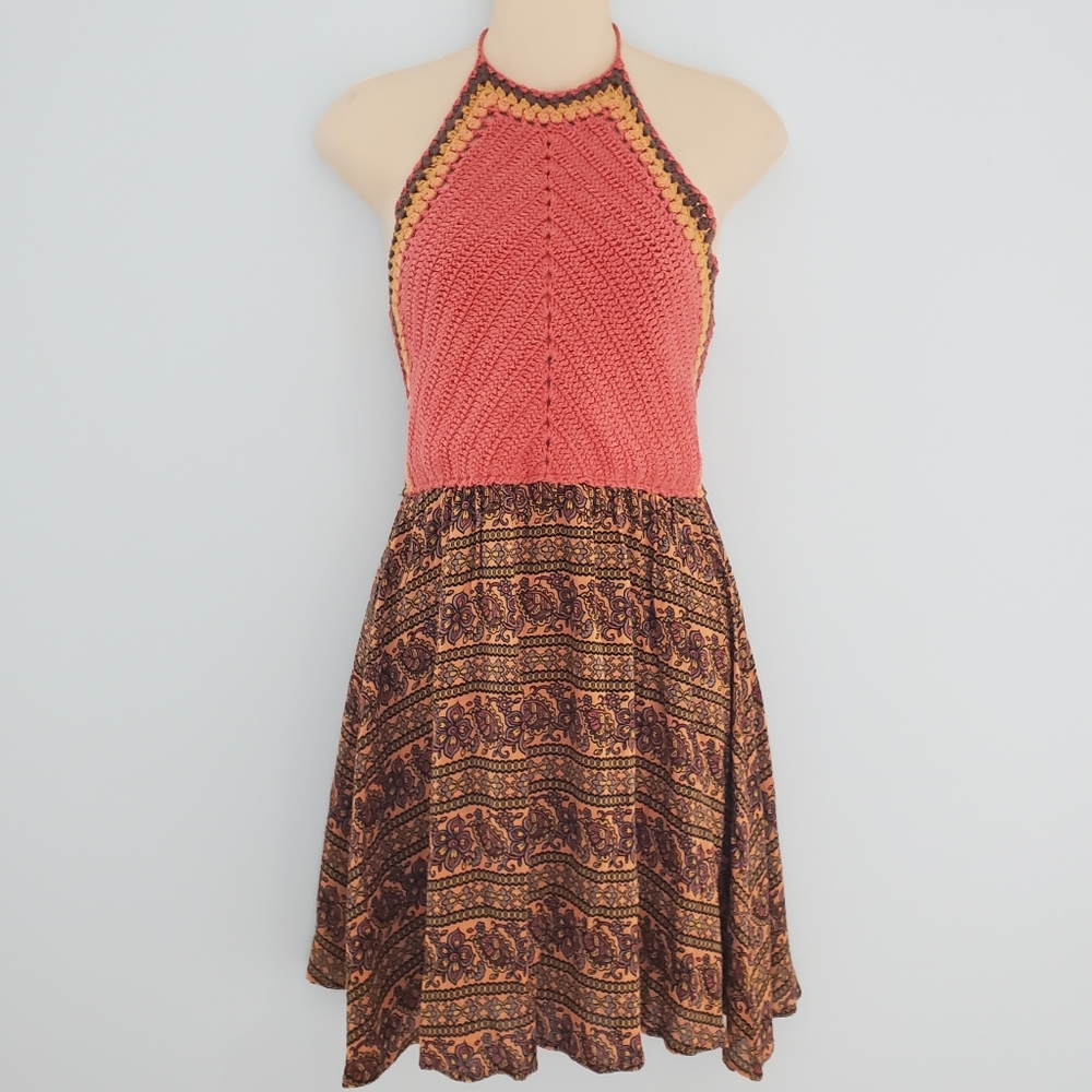 American Rag Columbus Crochet Halter Dress